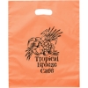 Promotional Orchid™- Frosted Brite Die Cut Handle - Flexo Ink Print Tangerine Orange FX21FRD1215