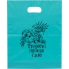Promotional Orchid™- Frosted Brite Die Cut Handle - Flexo Ink Print Teal Blue FX21FRD1215
