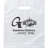 Promotional Rose™- Frosted Brite Die Cut Handle - Flexo Ink Print Frosted Clear FX21FRD1518