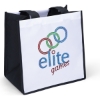 Promotional Carol™- Heavy-Duty Polyester Tote - Sparkle White Black SP40HEP1212