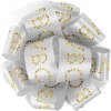 Promotional 1½ Badge Satin Bow - Sparkle White SP50BOW1506