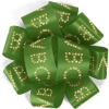 Promotional 1½ Badge Satin Bow - Sparkle Lime Green SP50BOW1506