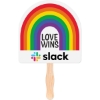 Custom Rainbow Shaped Hand Fan with Logo HF5