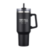 Promotional 40 Oz. Travel Mug with Handle & Straw Black DRK17