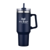 Promotional 40 Oz. Travel Mug with Handle & Straw Navy Blue DRK17