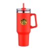 Promotional 40 Oz. Travel Mug with Handle & Straw Red DRK17