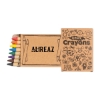 Promotional 8 Pack Kids Crayons Kraft Box Brown 8PKCRA