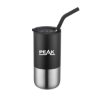 Promotional 16 Oz. Double Wall Tumbler with Straw Black/Silver DRK1