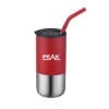Promotional 16 Oz. Double Wall Tumbler with Straw Red/Silver DRK1