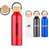 Custom 24 Oz. 100% Recycled Aluminum Bottle with Bamboo Lid with Logo DRK32