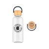 Promotional 21 Oz. RPET Water Bottle with Bamboo Lid White/Wood Brown DRK33