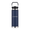 Promotional 30 Oz. Vacuum Bottle with Straw and Carry Handle Navy Blue DRK34