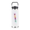 Promotional 30 Oz. Vacuum Bottle with Straw and Carry Handle White DRK34