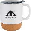 Promotional 12 Oz. Mug and Cork Base and Lid White/Brown DRK4
