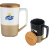 Custom 15 Oz. Two Tone Ceramic Mug with Lid with Logo DRK41