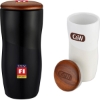 Custom 12 Oz. Double Wall Ceramic Tumbler with Lid with Logo DRK42