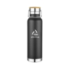 Promotional 22 Oz. Double Wall Vacuum Bottle with Bamboo Lid Black DRK8