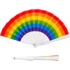 Promotional Folding Hand Fan Rainbow Various/White FAN4