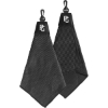 Promotional Tri-Fold Waffle Towel with Clip Black GLFTWL
