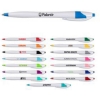 Custom White Honesty Pen with Color Accent with Logo HIPEN1
