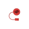 Promotional Flat Round Straw Covers Red HLFLST