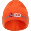 Promotional 12 Folded Safety Beanie with Reflective Threads Neon Orange/Silver MACBEA