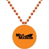 Promotional Medallion Bead Necklace w/ Medallion Orange MEDSCB