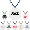 Custom Medallion Bead Necklace w/White Medallion with Logo MEDWTB