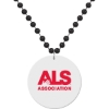 Promotional Medallion Bead Necklace w/White Medallion Black/White MEDWTB