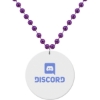 Promotional Medallion Bead Necklace w/White Medallion Purple/White MEDWTB