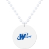 Promotional Medallion Bead Necklace w/White Medallion White MEDWTB