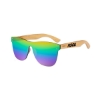Promotional No Frame Bamboo Sunglasses Bamboo Wood Brown/Rainbow SUNBAM