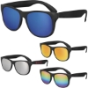 Custom Classic Black Frame Mirror Lens Sunglasses with Logo SUNCLM