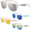 Custom Clear Iconic Frame Mirror Lens Sunglasses with Logo SUNCLR