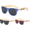 Custom Wheat Straw Frame Iconic Bamboo Arm Sunglasses with Logo SUNECO
