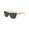 Promotional Wheat Straw Frame Iconic Bamboo Arm Sunglasses Black/Wood Brown/Black SUNECO
