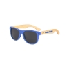 Promotional Wheat Straw Frame Iconic Bamboo Arm Sunglasses Blue/Wood Brown/Black SUNECO