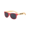 Promotional Wheat Straw Frame Iconic Bamboo Arm Sunglasses Red/Wood Brown/Black SUNECO