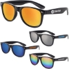 Custom Iconic Black Frame Mirror Lens Sunglasses with Logo SUNICM