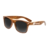 Promotional Polarized Iconic Wood Grain Sunglasses Dark Wood Brown/Black SUNPWD