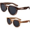 Custom Round Lens Wood Grain Sunglasses with Logo SUNRND