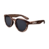 Promotional Round Lens Wood Grain Sunglasses Dark Wood Brown/Black SUNRND
