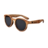 Promotional Round Lens Wood Grain Sunglasses Light Wood Brown/Black SUNRND