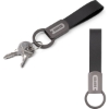 Custom Axis Gunmetal Leather Keyring with Logo A1109