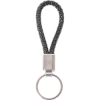Promotional Braided Leatherette Key Chain Black/Silver A1717