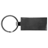 Promotional Grafton Gunmetal & Wood Rectangular Key Chain Gray/Brown A4093