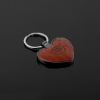 Custom Heart-Shaped Beveled Wood Gunmetal Key Chain with Logo A4095