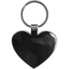 Promotional Heart-Shaped Beveled Wood Gunmetal Key Chain Gray/Brown A4095