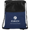Promotional rPET Heather Draw String Bag with Front Zipper Pocket Blue/Black B535