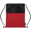 Promotional rPET Heather Draw String Bag with Front Zipper Pocket Red/Black B535